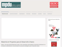 Tablet Screenshot of maestriaenproyectosparaeldesarrollourbano.com